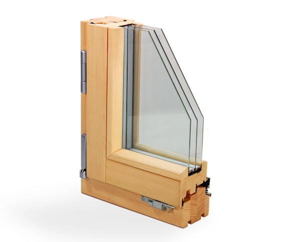Vertical section of a laminated window scantling